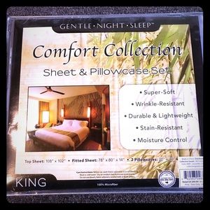 King size new in package sheet and pillowcase set